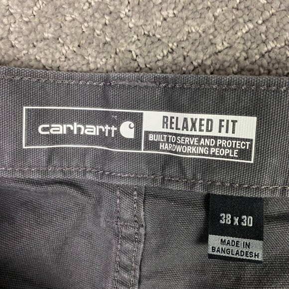 Carhartt Rugged Flex Relaxed Fit Canvas 5 Pocket Work Pants Men's 38 x 30 Gray - Picture 6 of 13